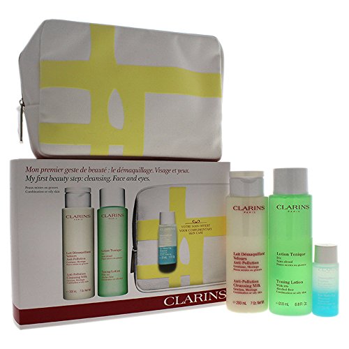 Clarins My First Beauty Step Cleansing Face and Eyes Gift Set, Combination or Oily Skin