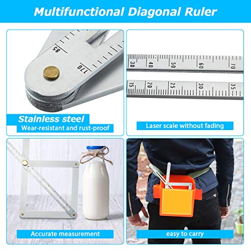 image for Bevel & Corner Protractor, CHARMINER Miter Angle Measuring Ruler, Alum