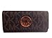 Michael Kors Signature PVC Fulton Flap Wallet in Brown