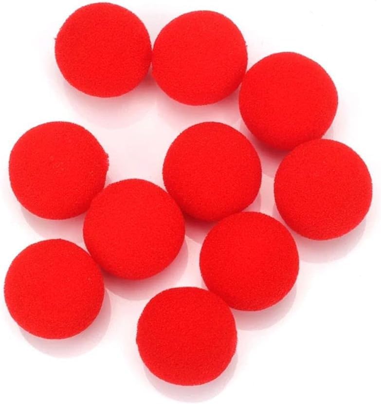 Photo 1 of 10 Pcs Red Magic Sponge Balls, Sponge Balls Soft Tool, Lightweight Mini Magic Street Classical Comedy Trick Props (2.5cm)