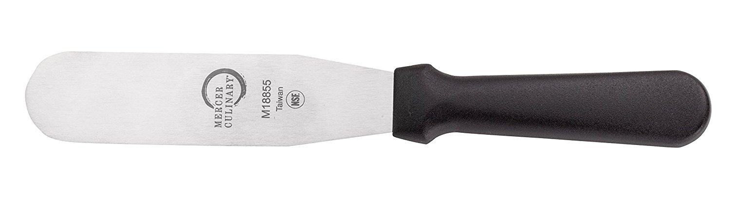 Mercer Culinary M18855P Millennia 6-Inch Straight Spatula, Stainless Steel, Black