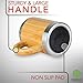 Stainless Steel & Bamboo Coffee Mug - Insulated Wooden Cup with Handle & Lid - Non-Spill On the Go - Keep Your Tea Hot Longer - Unique Gift for Men & Women - 13.5 oz / 400 ml