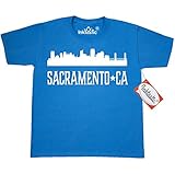 Inktastic Big Boys' Sacramento California Skyline CA Cities Youth T-Shirt Youth X-Small (2-4) Pacific Blue
