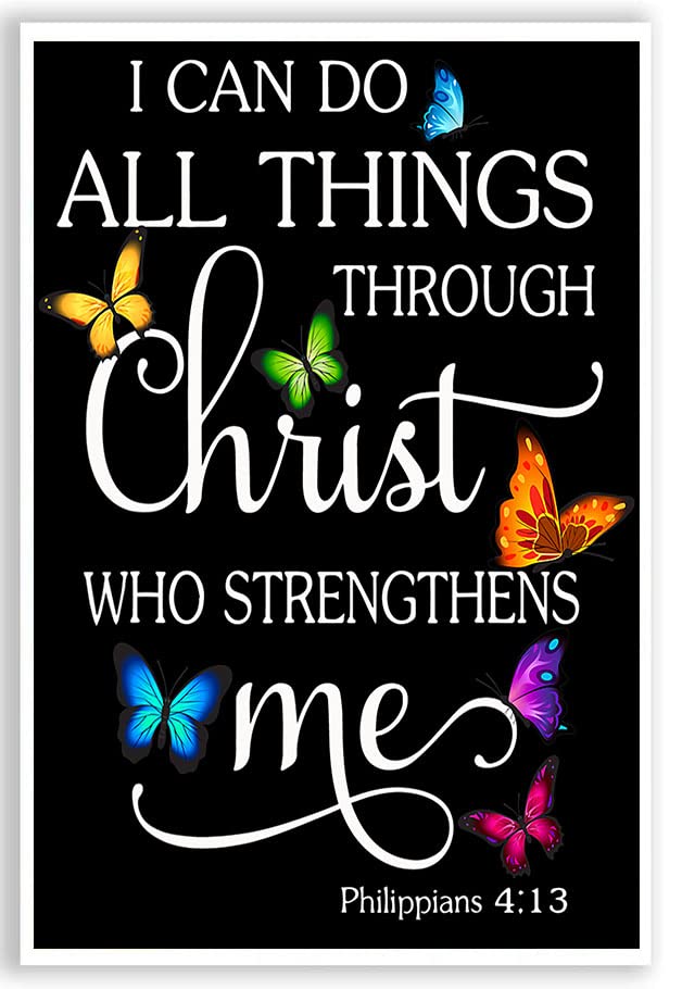 Photo 1 of Generic I Can Do All Things Through Christ - Proverbs 4 13 Poster Bible Wall Art Christian Poster For Wall, School, Church, Sunday School - Decorations And Decor With Bible Quotes 12 X 18 Cps008