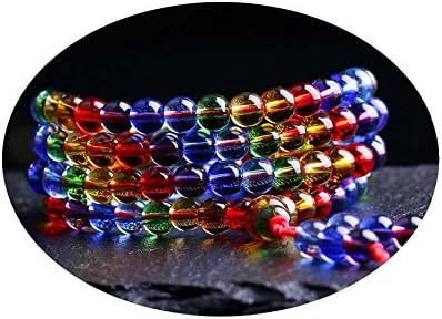 Friendship Bead Bracelet by LANCHELA Colorful Rainbow Glass Crystal Bead Bracelet, Gift for Girl Women, Happy Everyday