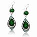 VTG Tibet Silver Eardrop Rhinestone Teardrop Dangle Hook Earrings (Pack of 2)