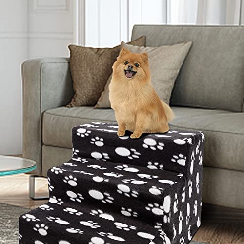yofit Doggy Steps NonSlip 3 Steps Pet Stairs for Cats and Dogs, Foldable Plastic with