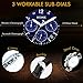 HOWK Men's Chronograph Watches Date Analog and Blue Luminous Dial Black Leather Strap