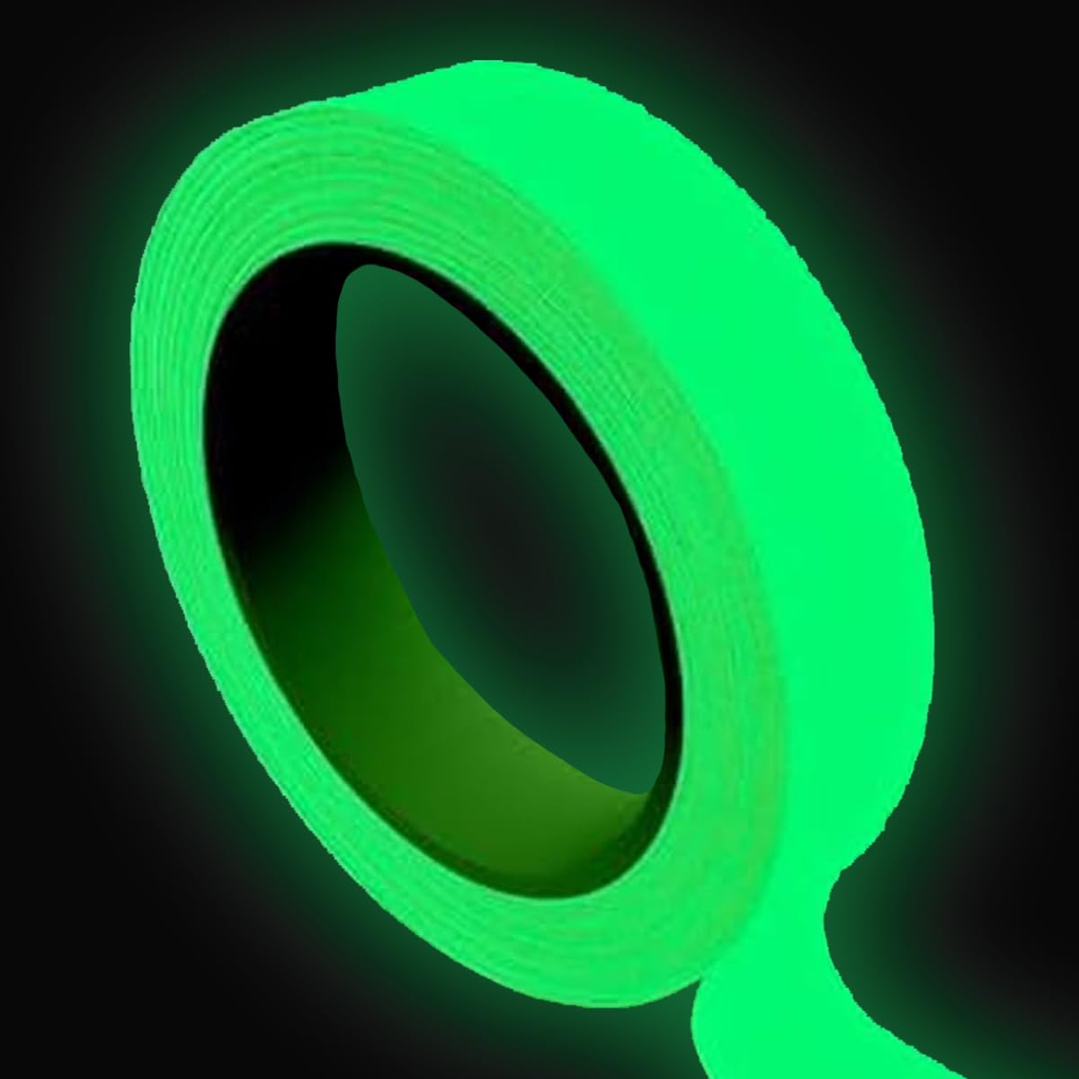 Photo 1 of Bsdurable 1in*30ft Glow in The Dark Tape Green Fluorescent Spike Sticker Continuous Luminous Tapes for Easter Theater Stage Party Wall Step Emergency Exit (1 inch Wide)