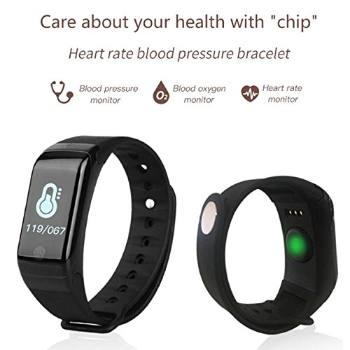 Owill Blood Oxygen Pressure Heart Rate Monitor Running Jogging Pedometer Waterproof Smart Watch Band Bracelet (Black) - Thumbnail 2