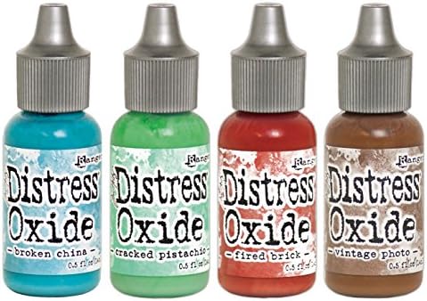 SPECIAL BUNDLE: Ranger Tim Holtz Distress Oxide Reinkers 4 Pack - Broken+Cracked+Fired+Vintage (C2)