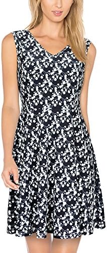 Elywish Women's Summer Casual Fit and Flare Sundress Floral Party Skater Dress