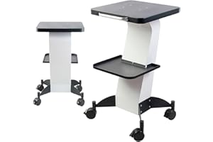 BRÜUN Beauty Trolley Salon Rolling Cart – A White Color Moveable Esthetician Machine Cart with Additional Tray, Wheels, and Stand – Mobile cart of Aluminum Alloy for Spa and Salon