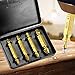 Damaged Screw Extractor and Remover Tool Set 5 Pieces by Sibaok, Made from Premium HSS 4341 with Titanium Coating Broken Screw Nail Extractor, Hardness 62-63HRC, Golden