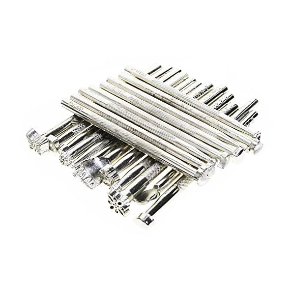 BIGTEDDY-20pcs-Leather-Working-Saddle-Making-Stamps-Tools-Set-for-Leathercraft-Carving-DIY-Handmade-Art-Silver
