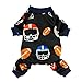 Fitwarm Football Dog Pajamas Pet Clothes PJS Jumpsuit Black Medium