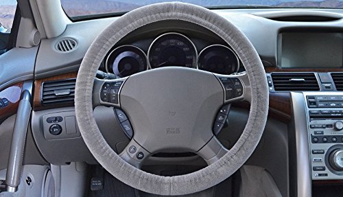 TMB Basic Lightweight Velour Steering Wheel Cover - Black