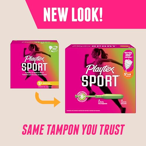Playtex Sport Tampons Super Plus Absorbency, Fragrance-Free - 36ct | Super Plus Tampons for Women, Feminine Care, Playtex Tampon with 360 Leak Defense