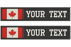 AI-NEEL 2 Pcs x Custom Patch Canada Flag Embroidery Name tag, Hook Fasten or Iron on Personalized Tactical Patches Badge for 