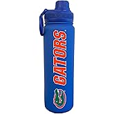 Campus Colors NCAA Stainless Steel Water Bottle - Twist on cap - 24 oz - Carry Clip - Keeps Your Drinks Hot or Cold for Hours (Florida Gators - Royal)