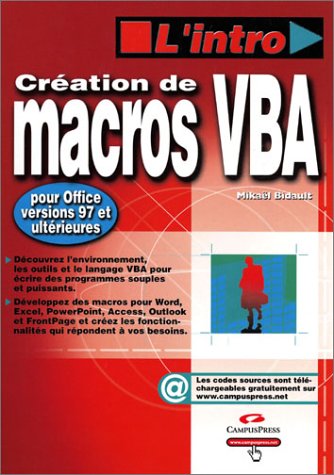 Création de macros VBA 6 pour Office by (Paperback)