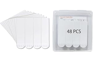 STARTOPFIELD 48 Medium Refill Strips, Damage Free Hanging Wall Adhesive Strips for Indoor Wall Hooks, Wall Hanging Strips for Holiday Posters and Decorations, Water-Resistant Removable Double Sided Adhesive Strips