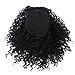 Kaneles Afro Black Kinky Curly Ponytail Extensions for Black Women Synthetic Puff Drawstring Hairpieces Wig Natural as Human Hair (Black-1b#)