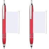 Czhotg 2Pcs Red Pen With Cheat Sheet, Retractable Paper Ball Point Pens For School Office Color Ballpoint Pens, Pens and Refills