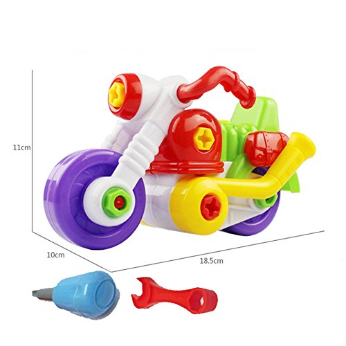 Ocamo Colorful Disassembly Assembly Vehicle Toy with Wrench Screwdriver Novelty Building Block Puzzle Toys Gift for Kids Motorcycle - Thumbnail 2