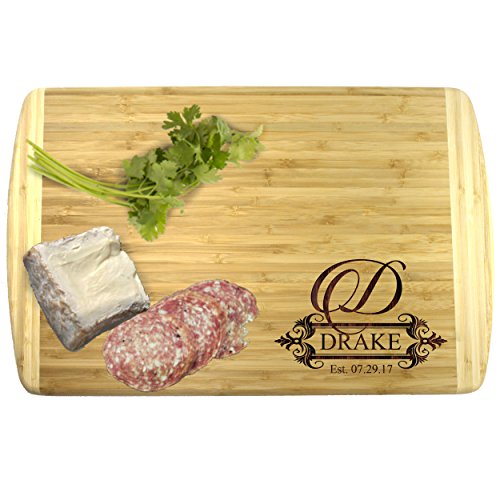 Premium Bamboo Cutting Board - Custom Engraved and Monogrammed for Free - Personalized Gifts for Home - 18 X 12