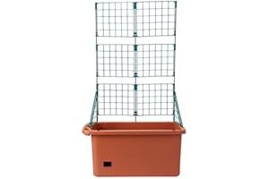 THE LAKESIDE COLLECTION Self Watering Vegetable Planter Box with Trellis on Wheels - Mobile Garden