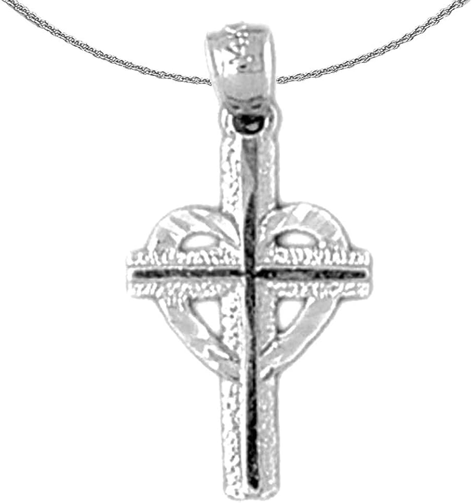 14K White Gold Celtic Cross Necklace 23 mm Amazon.co.uk Jewellery