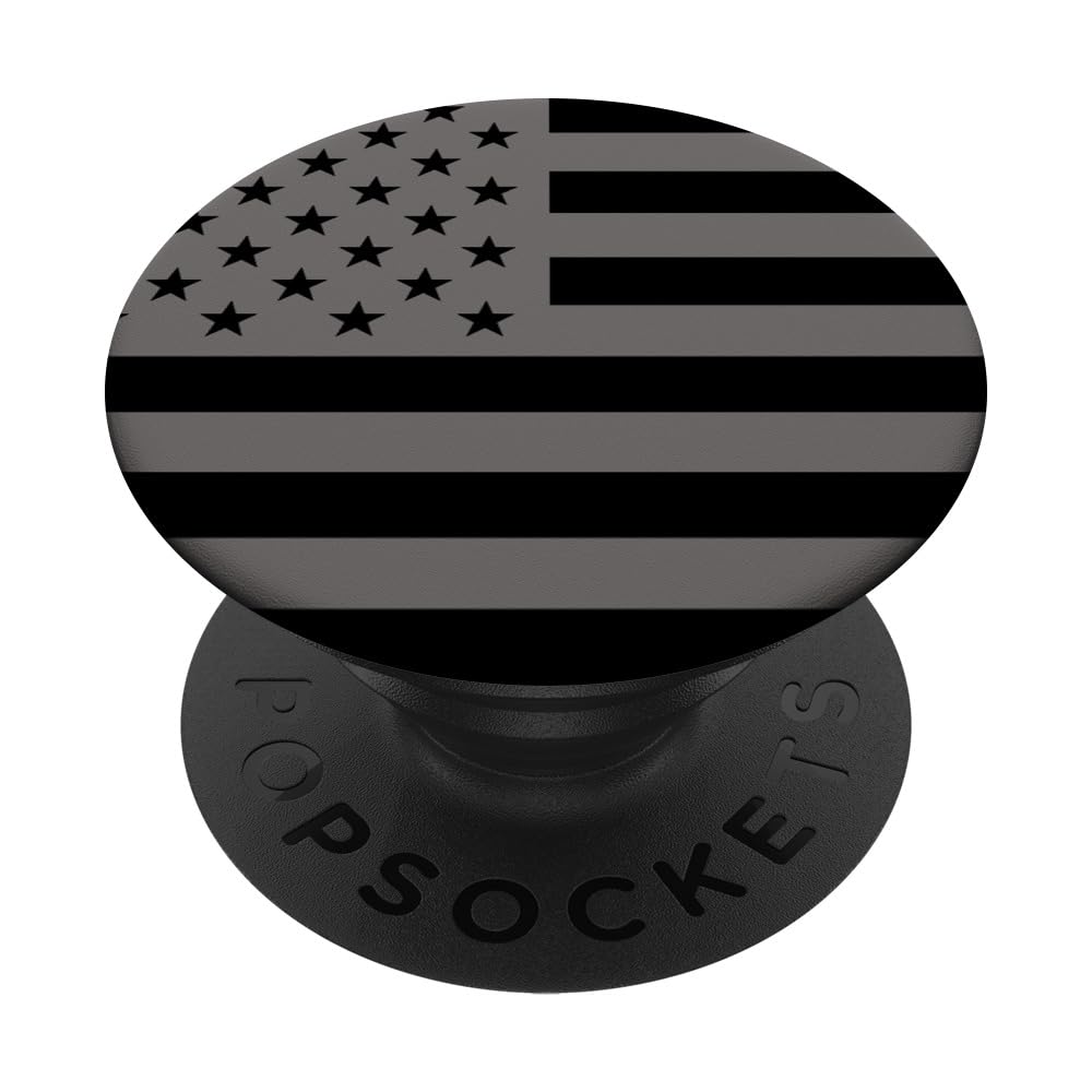 Black American Flag Gray PopSockets Swappable PopGrip