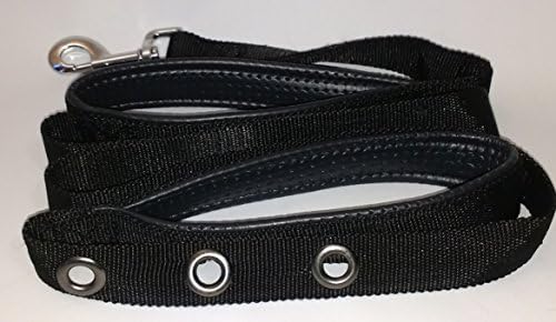 Urban Pets 6 Foot Dog Leash with Two Leather Handles and Multipurpose EZ Clip safety large and medium size