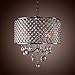 LightInTheBox Modern Drum Chandeliers with 4 Lights Pendant Light with Crystal Drops in Round Ceiling Light Fixture for Dining RoomBedroom Living Room