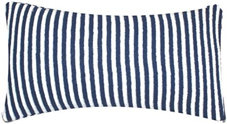 Set of 2, CushyChic Outdoors 14 x 28 Lumbar Pillow Slipcovers (Nautical Blue)