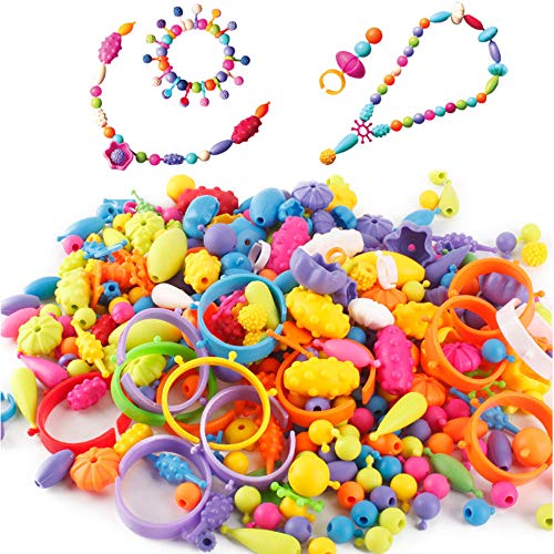 Kids Snap Beads Set - Creative DIY Jewelry Making Kit for Girls Necklace and Bracelet Art Crafts Gifts Toys - 500 Pcs