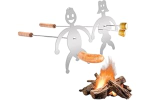 Campfire Stick, Stainless Steel Hot Dog and Bar Set Grill Accessories with Stainless Steel Bars for Camping Campfire and BBQ 