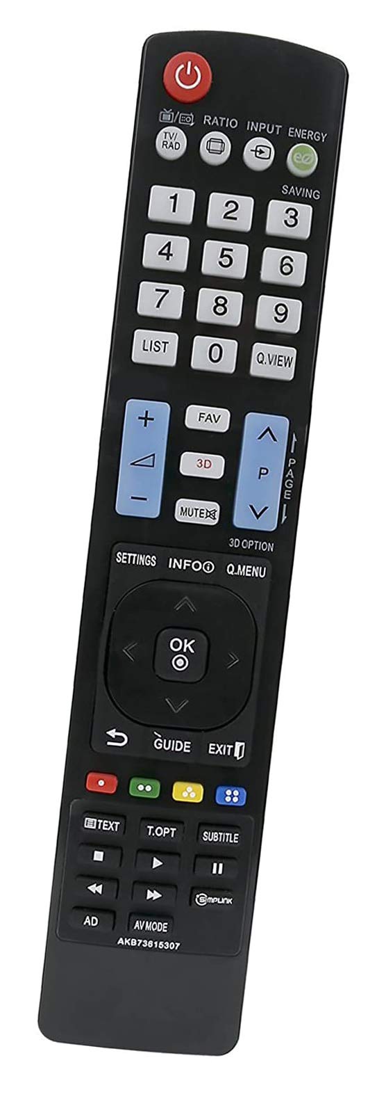 ALLIMITY AKB73615307 Remote Control Replacement for LG TV 47LM615S 42LM615S 37LS3400 32LM611S 55LM615S 42LM3400 37LM611S 32LM3400