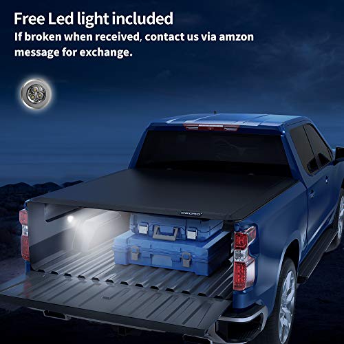 oEdRo Upgraded Soft Trifold Truck Bed Tonneau Cover On Top Compatible