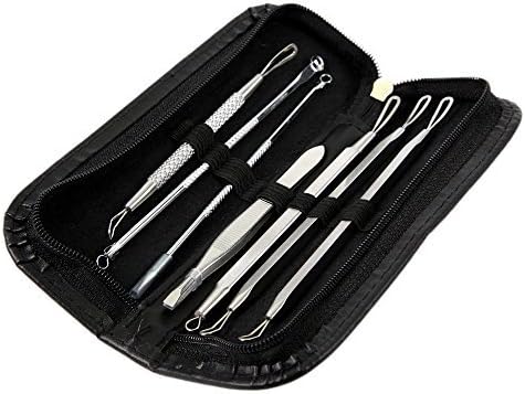 ben-air Premium 6 Piece Blackhead/Blemish Remover Kit and One Eyebrow Clip Pack of 7 by Queentools