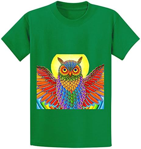 Mcol Psychedelic Rainbow Owl Kid's Crew Neck Customized T-Shirt