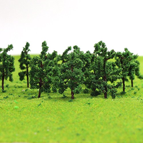 D3210 100Stk. Zug Layout Modell Bäume Roadside Diorama 3cm Spur Z Minigarten Dekor Artificial Pflanz