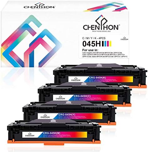 ChenPhon Compatible Toner Cartridge Replacement for Canon 045H 045 CRG-045H CRG-045 work with Canon Color LBP612Cdw MF632Cdw MF634Cdw Printers-4 Pack (Black/Cyan/Yellow/Magenta)