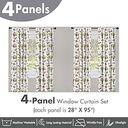 Ambesonne Forest Window Curtains Pack of 2, Doodle