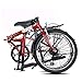 Men and Women Leisure Folding Bike 20 inch 6 Speed Commuter Adult Bicycle Compact City Cruiser-Blackthumb 1