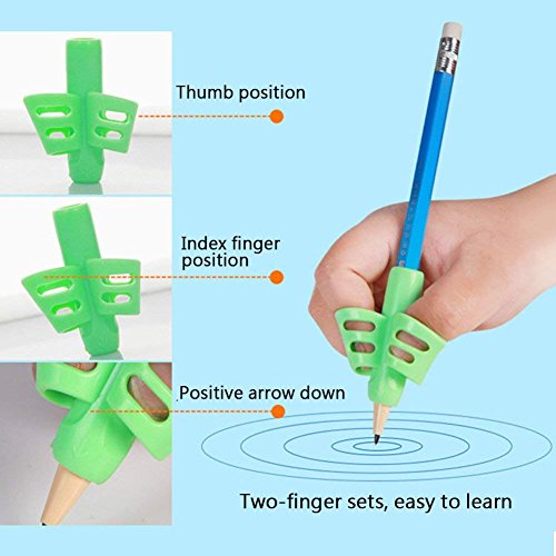 Pencil Writing Grips for Kids Handwriting 20 Pack Pencil Holder Utensils Pen Writing Aid Grip Posture Correction Tool with Comfortable Ergonomic Writing - Thumbnail 5