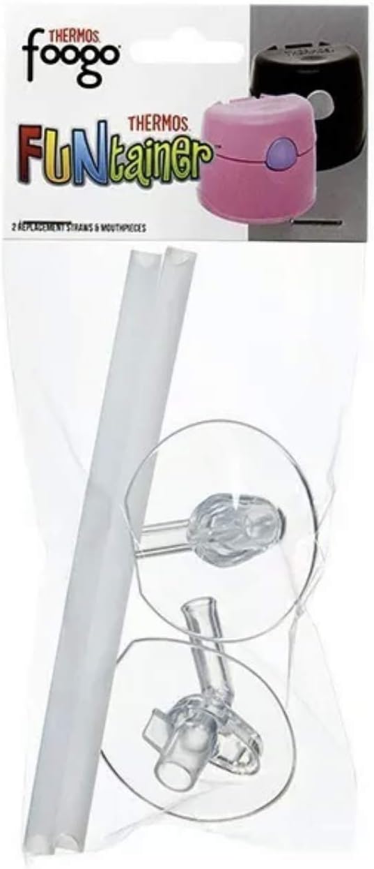 Thermos Funtainer Replacement Straws for 12 Ounce Bottle, Clear for Model F400 (2)