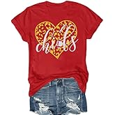 Game Day Shirt Women: Team Fan T-Shirt Cute Football Heart Graphic Tees Casual Season Short Sleeve Tops
