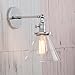 PERMO Single Sconce with Funnel Flared Glass Clear Glass Shade 1-Light Wall Sconce Wall Lamp (Chrome)